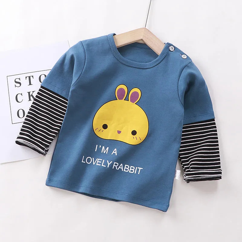Children's Long-sleeved T-shirt Cotton Single Top - Enfance-Heureuse
