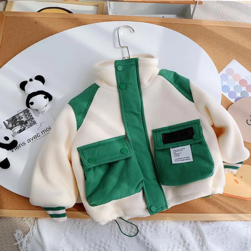 Children's Polar Fleece And Fleece Thickened Coat - Enfance-Heureuse