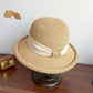 French Straw Sun Protection Bow Curling Temperament Straw Hat