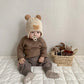 Baby Wool Cute Bear Earmuffs Hat - Enfance-Heureuse