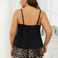 Plus Size Lace Trim Scoop Neck Cami and Printed Shorts Pajama Set - Enfance-Heureuse