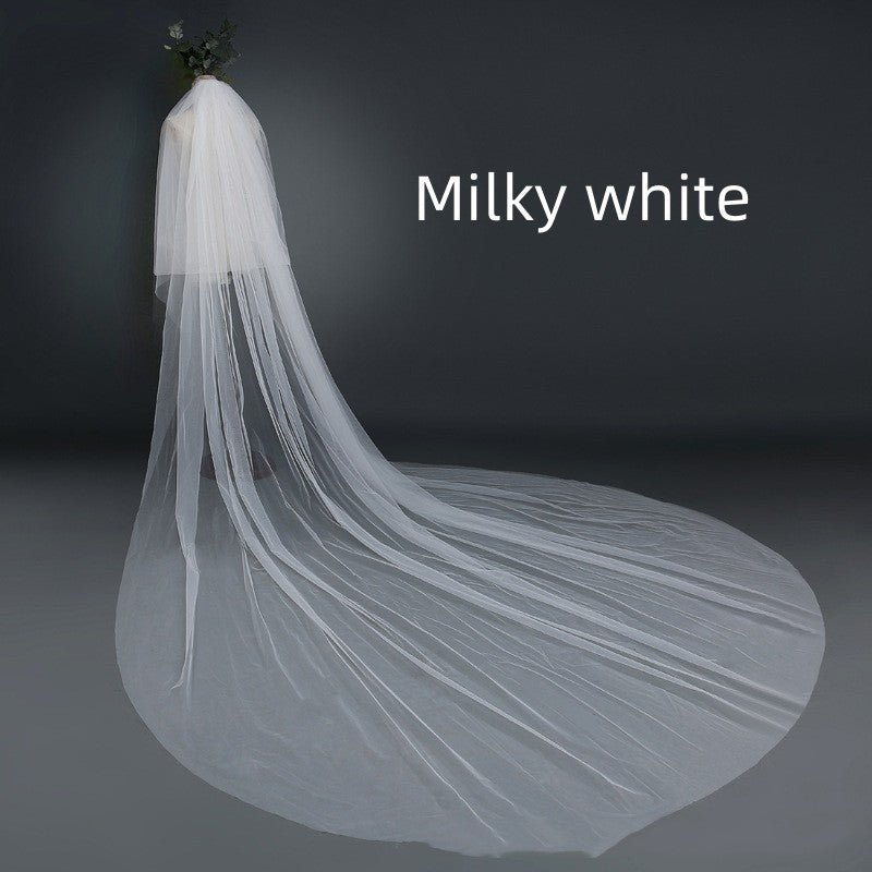Bridal Wedding Veil Widened Tail - Enfance-Heureuse