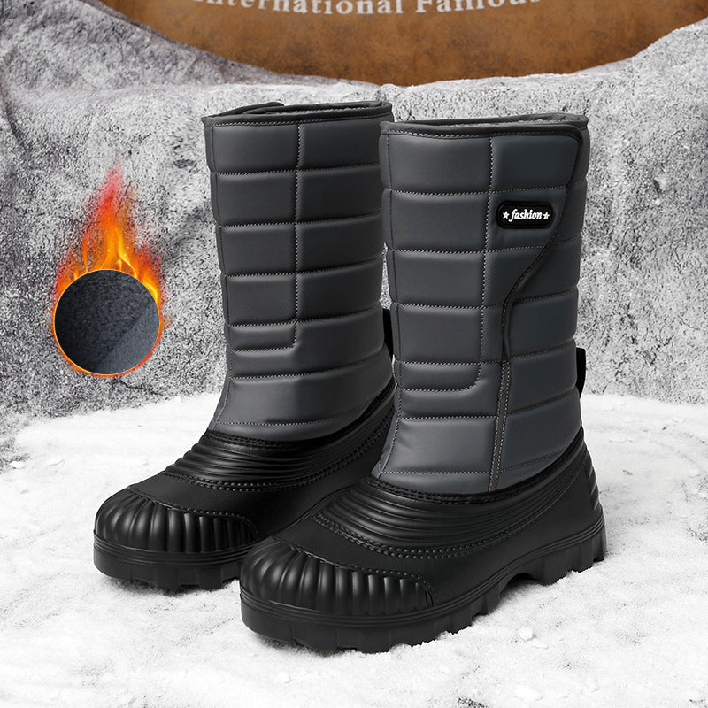 Snow Boots Outdoor Long Tube Fleece Lined Padded Warm Keeping - Enfance-Heureuse