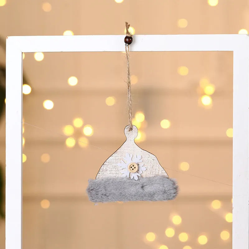 Christmas Tree Wooden Plush Decoration Pendant - Enfance-Heureuse