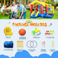 8 In 1 Inflatable Bounce House With Blower Basketball Hoop Ocean Balls Ring-toss Game Target And Sticky Ball Game For Kids - Enfance-Heureuse