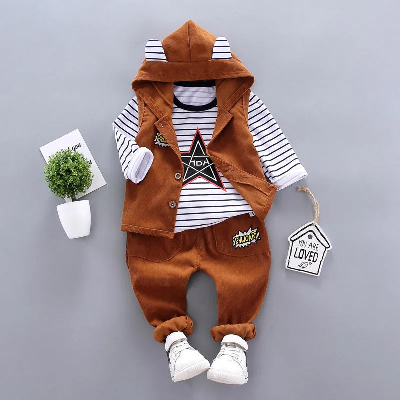 Autumn Children's Three-Piece Suit - Enfance-Heureuse