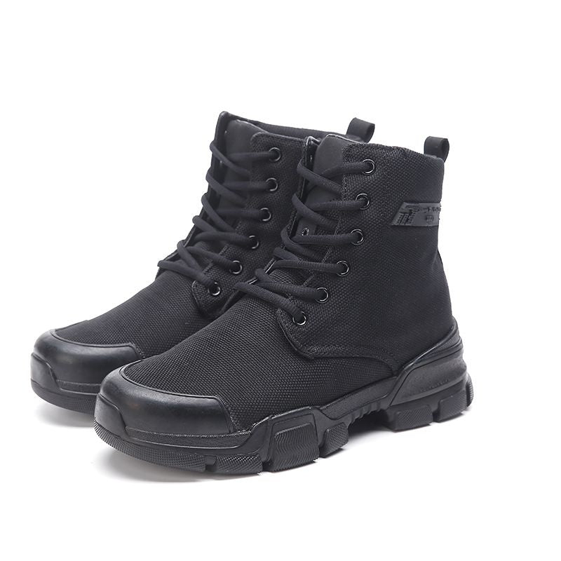 High-top Labor Protection Tooling Canvas Martin Boots Thick Bottom Waterproof - Enfance-Heureuse