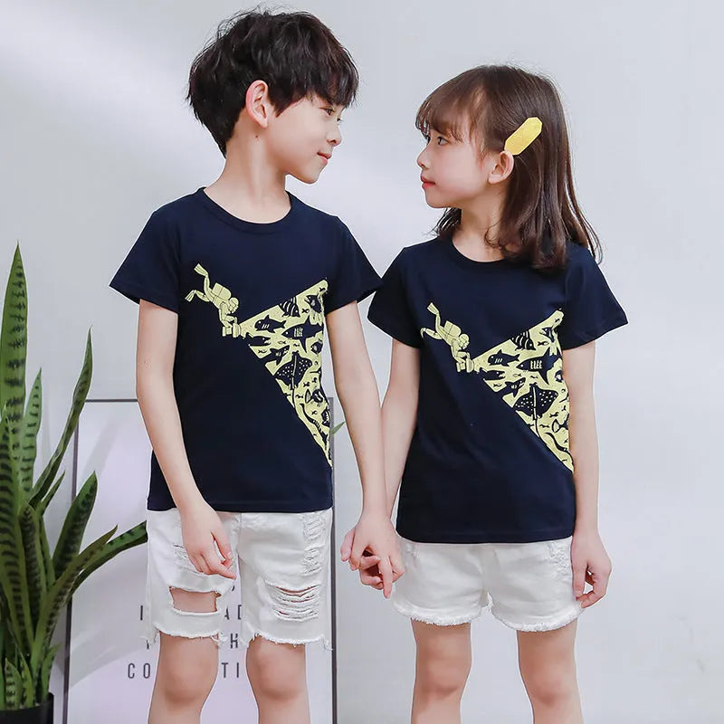 Short sleeved round neck T-shirt - Enfance-Heureuse