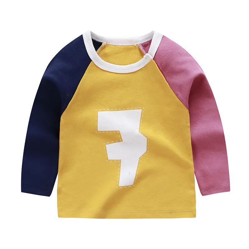 Children's Long-sleeved T-shirt Cotton Single Top - Enfance-Heureuse