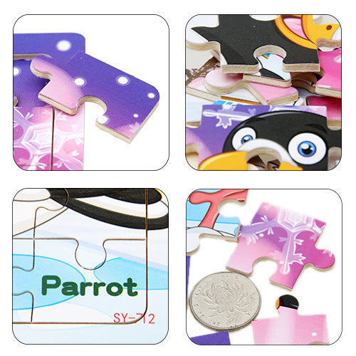 Children's poultry animal wooden puzzle - Enfance-Heureuse