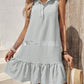 Shirt Collar Decorated With Buttons Sleeveless Dress - Enfance-Heureuse