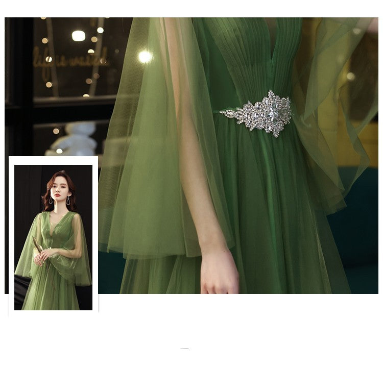 Green Wedding Dress Guzheng Art Examination Solo - Enfance-Heureuse