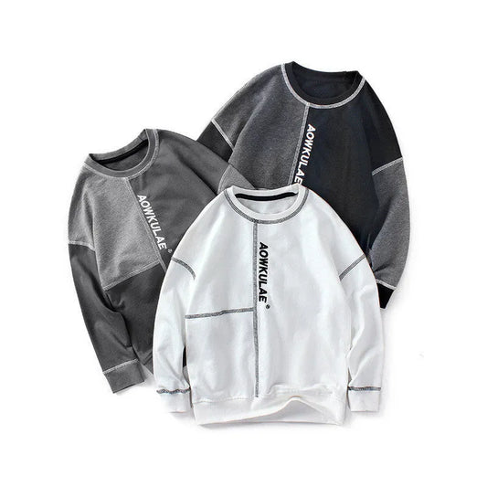 Contrasting stitching pullover boys sweater - Enfance-Heureuse