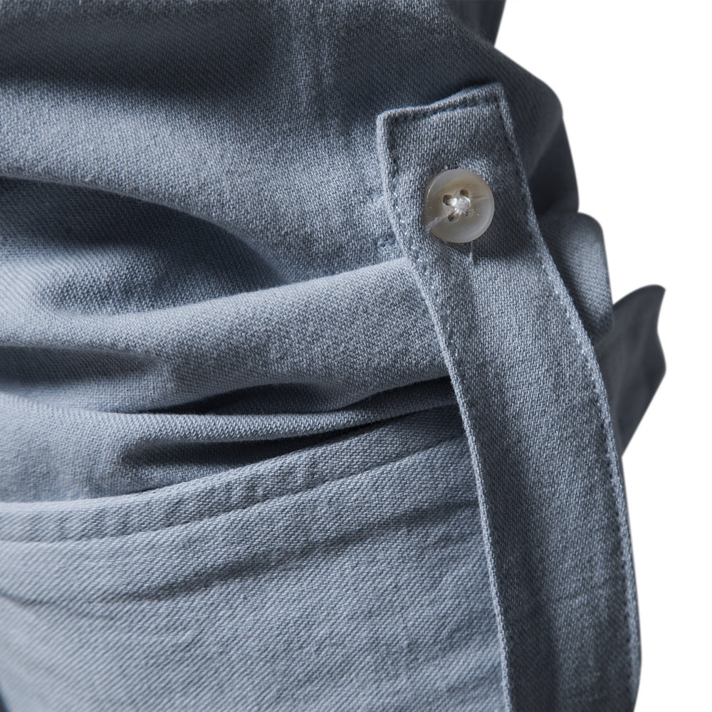 Business Pure Color European Size Long Sleeve Shirt