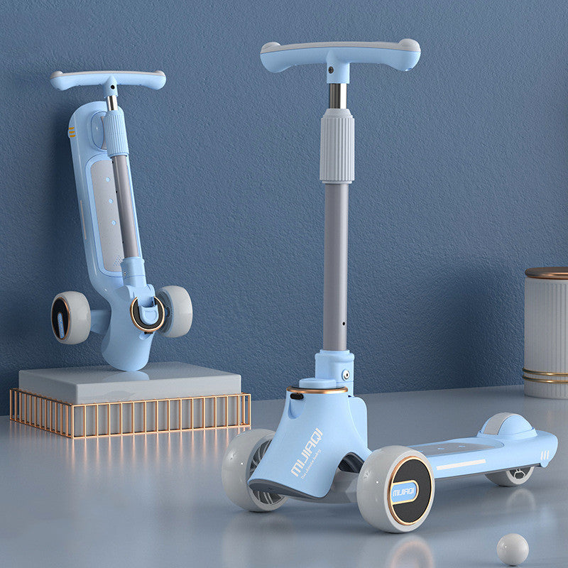 Children's Three-in-one Scooter Can Sit And Slide - Enfance-Heureuse