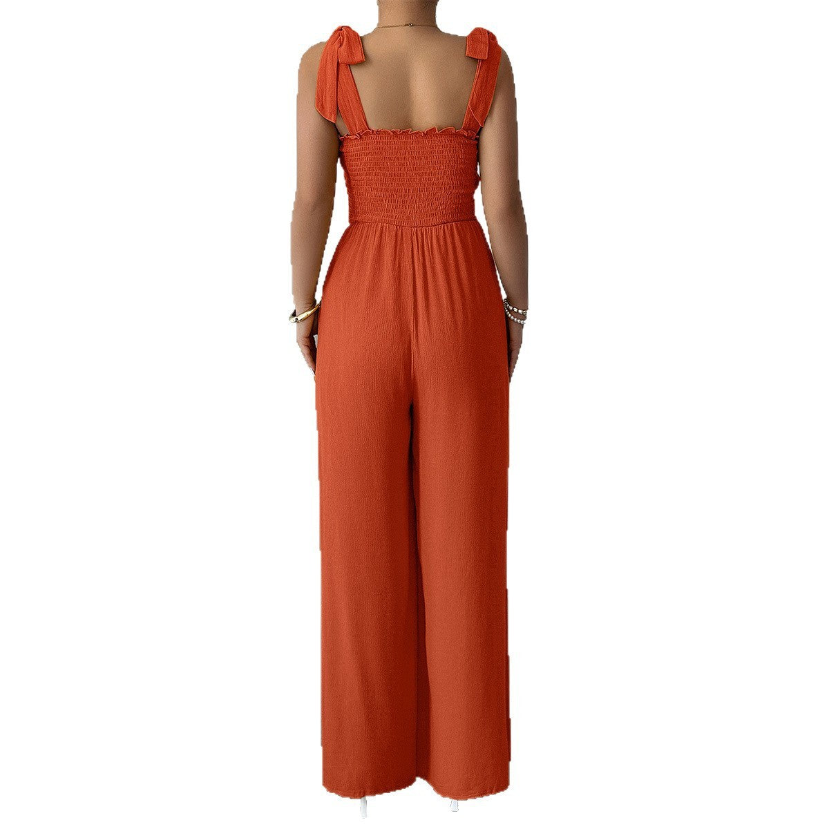 Women's High-grade Simple Camisole High-waist Wide-leg Jumpsuit - Enfance-Heureuse