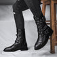 Middle Tube Leather Boots Ceremonial Motorcycle Men's Martin Performance - Enfance-Heureuse