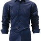 Men's Full Size Button Up Long Sleeve Shirt Plus Size - Enfance-Heureuse
