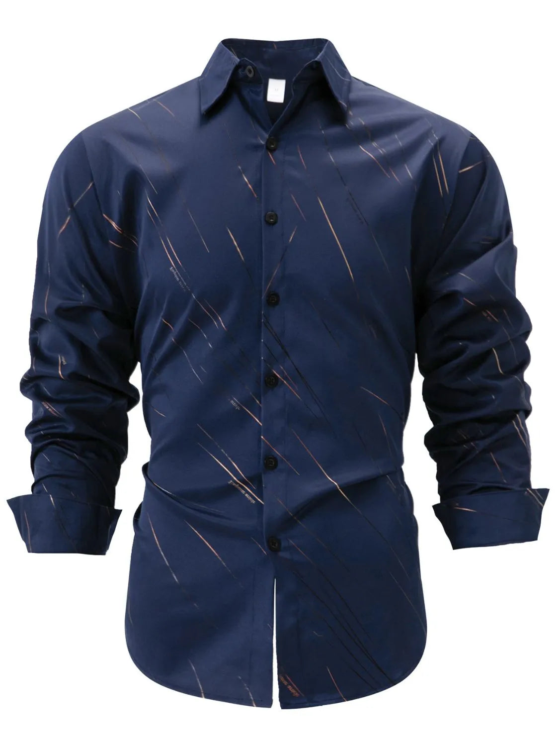 Men's Full Size Button Up Long Sleeve Shirt Plus Size - Enfance-Heureuse