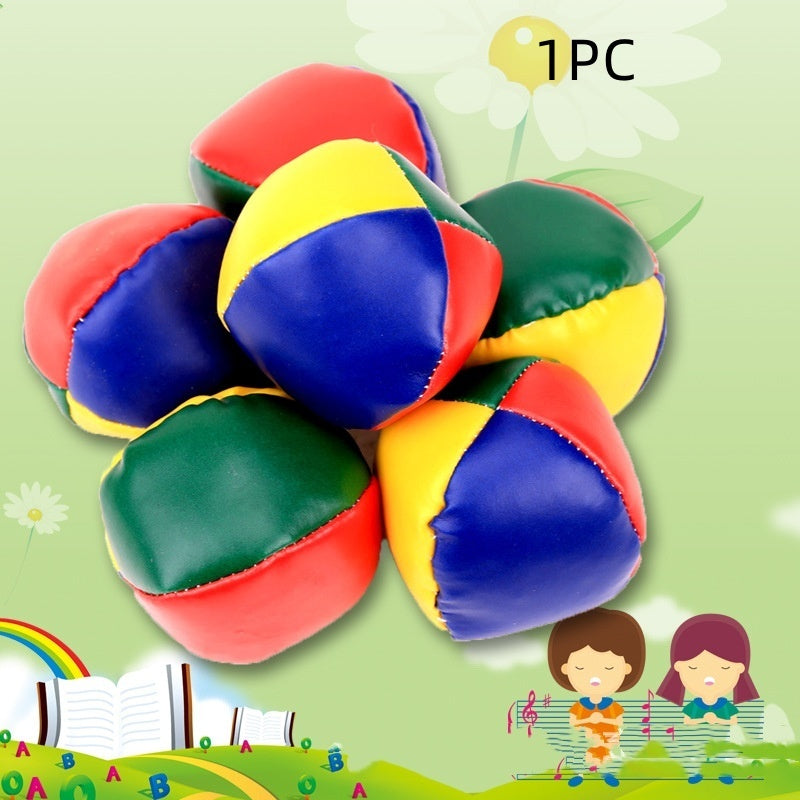 Creative Color Blocking Leather Round Sandbag Game Toy