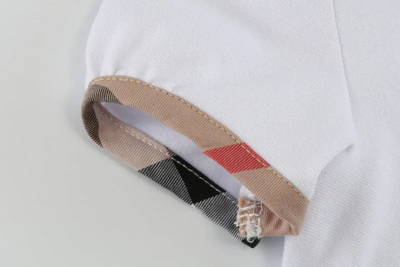 Contrast Check Lapel Short Sleeve Kids Shirt - Enfance-Heureuse