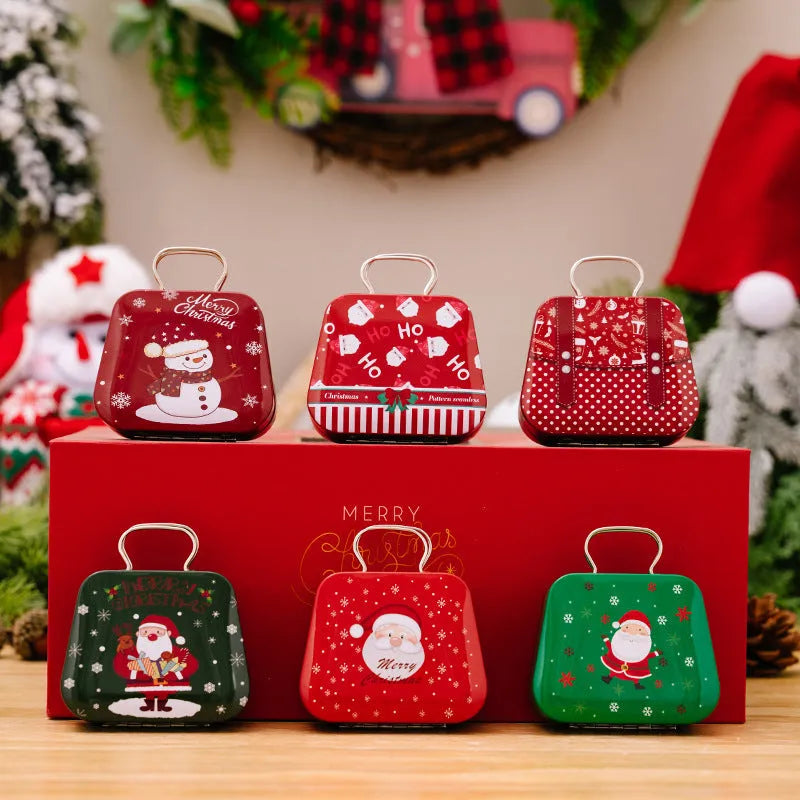 Christmas Decoration Supplies Tinplate Handbag Candy Box - Enfance-Heureuse
