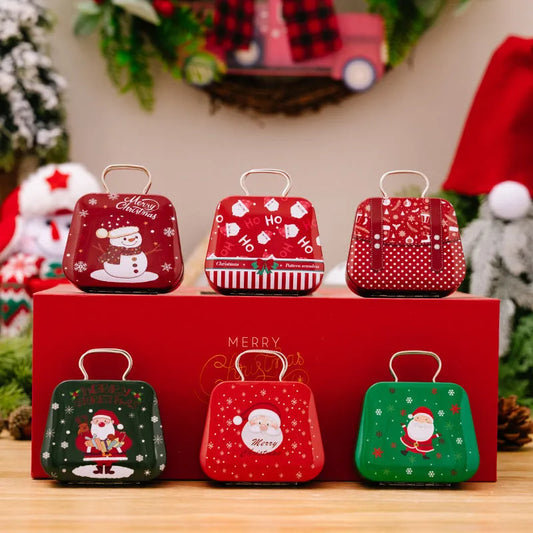 Christmas Decoration Supplies Tinplate Handbag Candy Box - Enfance-Heureuse