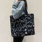 Cute Bear Printed Canvas Bag Women All-match Shoulder Bags Student Large Capacity Daily Handbags - Enfance-Heureuse