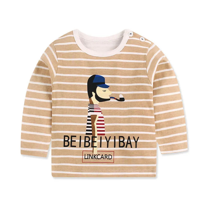 Children's Long-sleeved T-shirt Cotton Single Top - Enfance-Heureuse