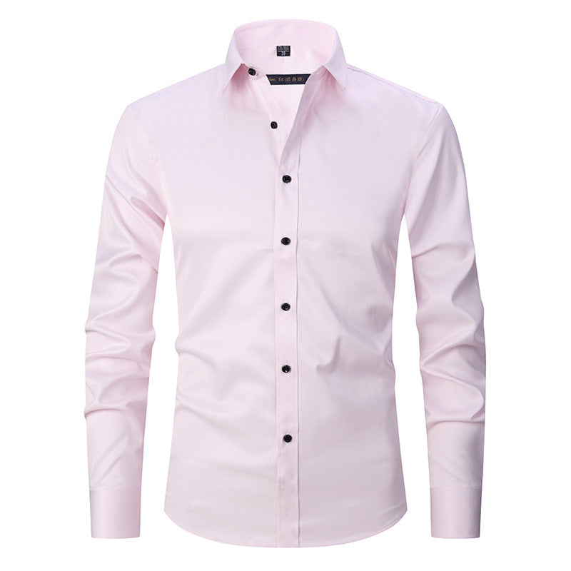 Men's Stretch Shirt Long Sleeve Non-ironing Slim Fit - Enfance-Heureuse