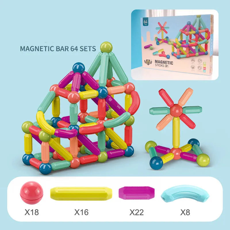 Magnétique Bâton Blocs De Construction Jeu Aimants Enfants Set Enfants Aimants Pour Enfants Magnétique Jouet Briques - Enfance-Heureuse