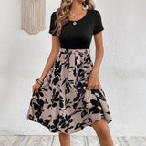 Vestido casual con cordones y estampado para mujer