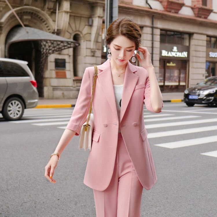 Women's Mid-length Three-quarter Sleeve Blazer Suit - Enfance-Heureuse