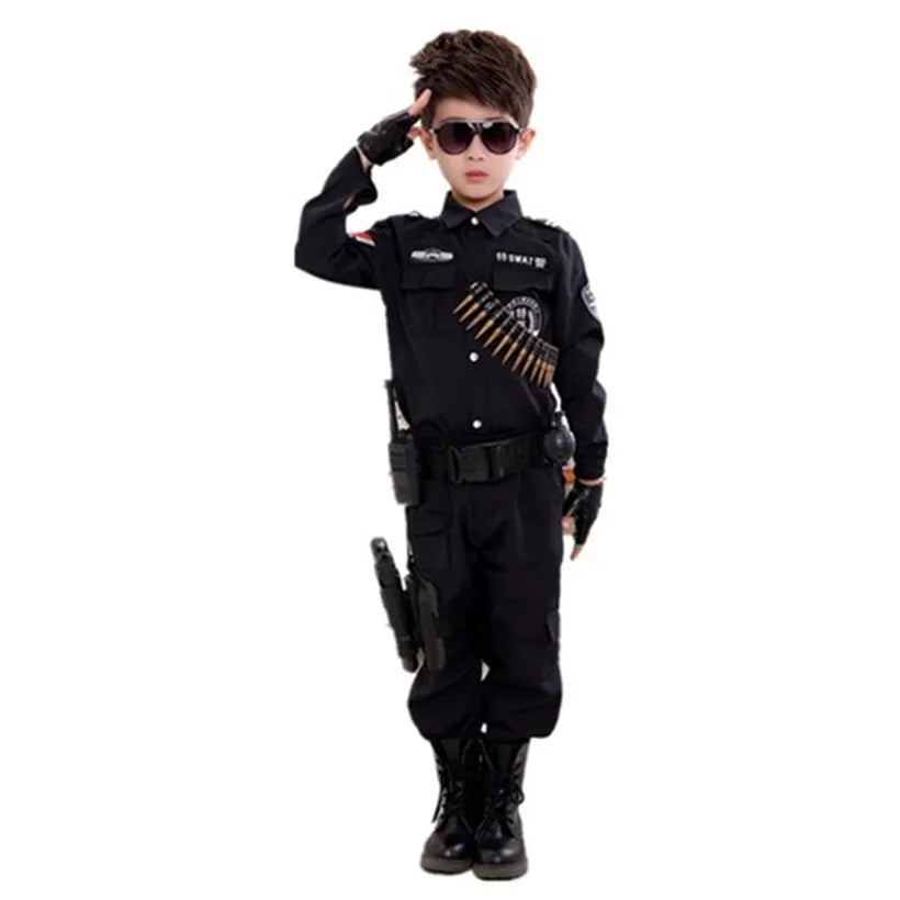Costume de policier pour garçon Cosplay pour enfants Police de l'armée pour enfants