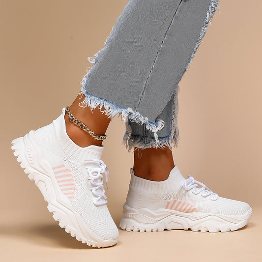 Plus Size Sports Breathable Flyknit Socks Shoes - Enfance-Heureuse