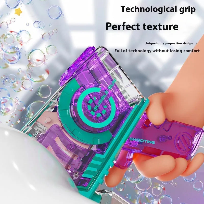 Bubble Gun Mechanical Transparent Light Automatic Bubble Toy - Enfance-Heureuse
