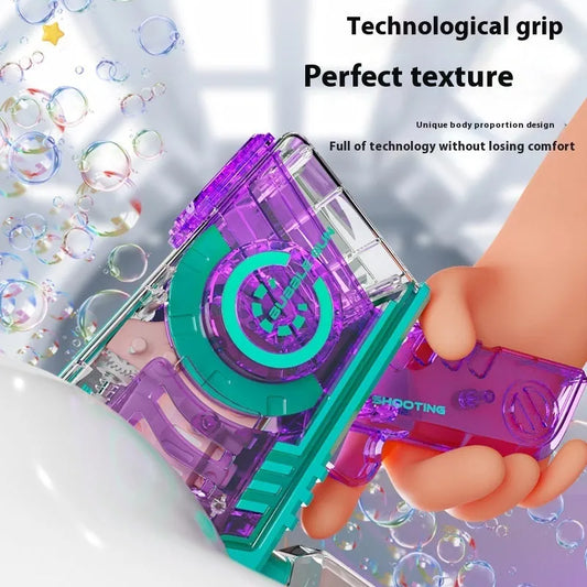 Bubble Gun Mechanical Transparent Light Automatic Bubble Toy - Enfance-Heureuse