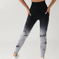 Tie Dye Gradient Color Yoga Sports Leggings, Ruched High Waist Workout Seamless Scrunch Booty Leggings Butt Lift Athletic Leggings Tummy Control Yoga Pants - Enfance-Heureuse