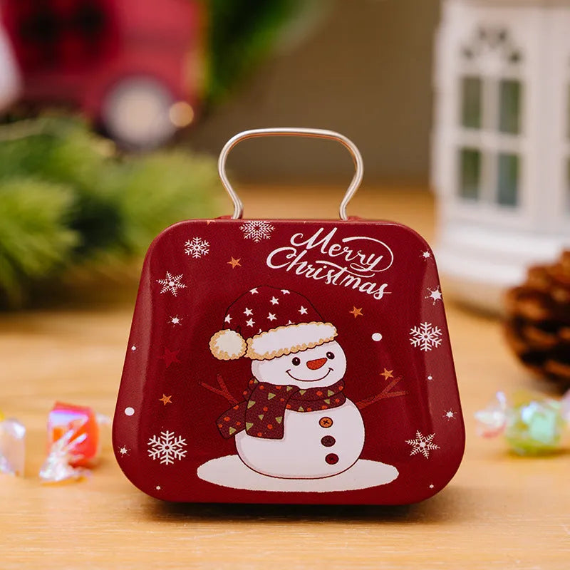 Christmas Decoration Supplies Tinplate Handbag Candy Box - Enfance-Heureuse