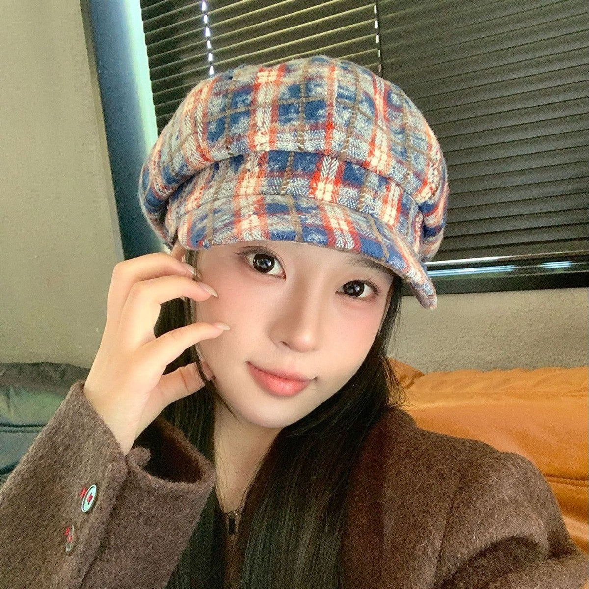 Gorra con visera británica retro, sombrero de vendedor de periódicos pequeño con cara que combina con todo