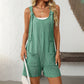 Womens Rompers Summer Casual Short Overalls Sleeveless Adjustable Tie Knot Strap Jumpsuits With Pockets - Enfance-Heureuse