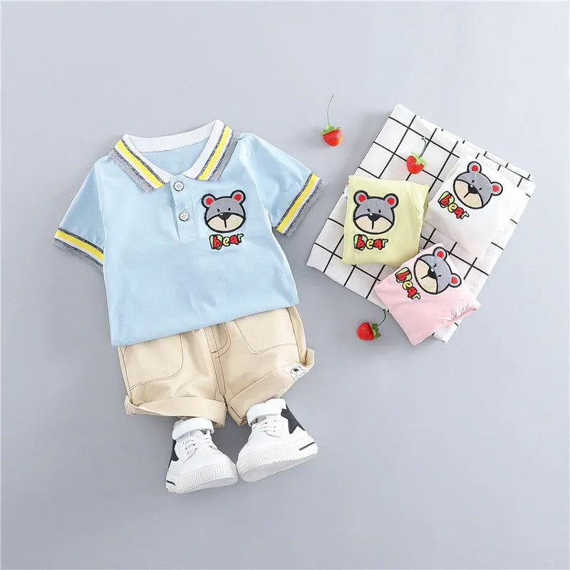 Children's clothing Korean short sleeve suit - Enfance-Heureuse