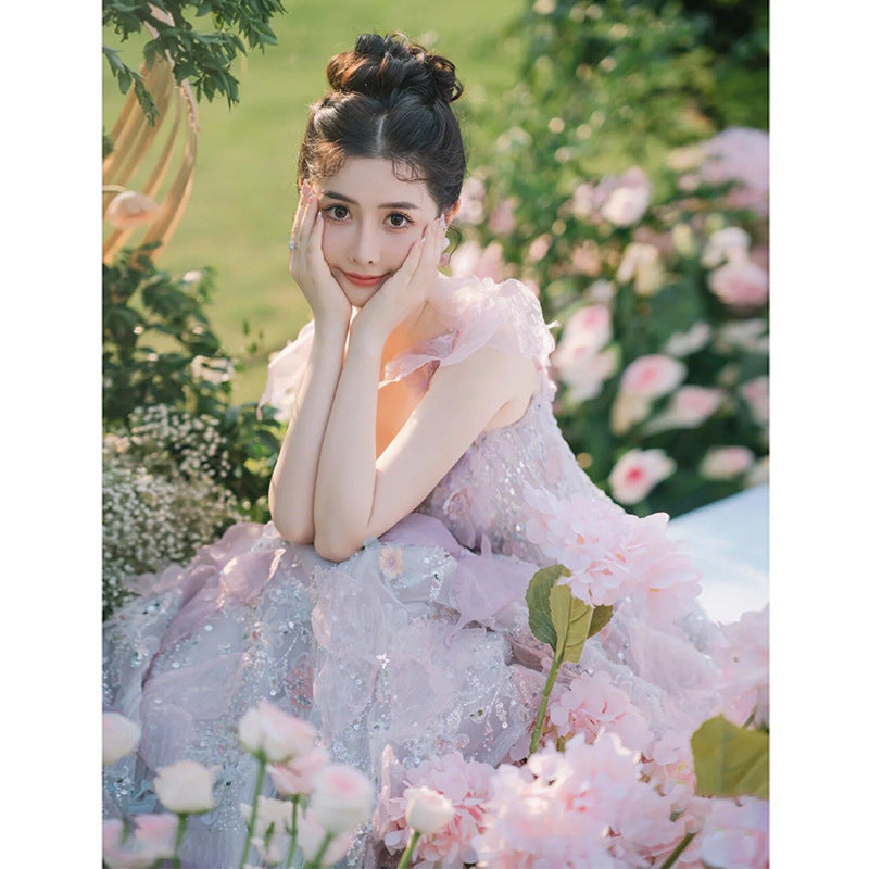 Toast Dress Lace A- Line Style Bridal Marriage Engagement Evening Dress - Enfance-Heureuse