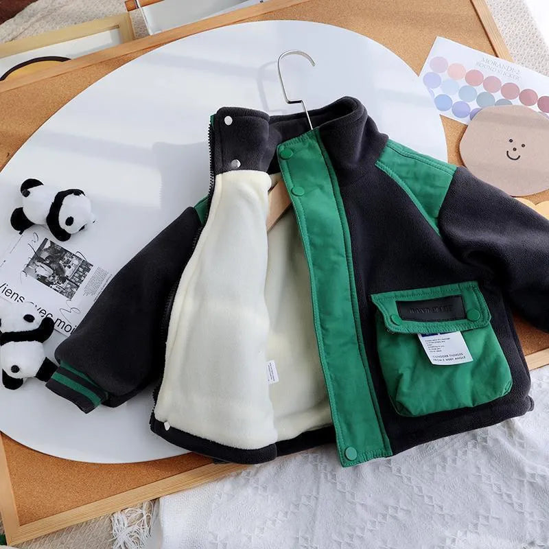 Children's Polar Fleece And Fleece Thickened Coat - Enfance-Heureuse