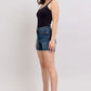 Judy Blue Tummy Control Fray Hem & Shield Back Pockets Denim Shorts