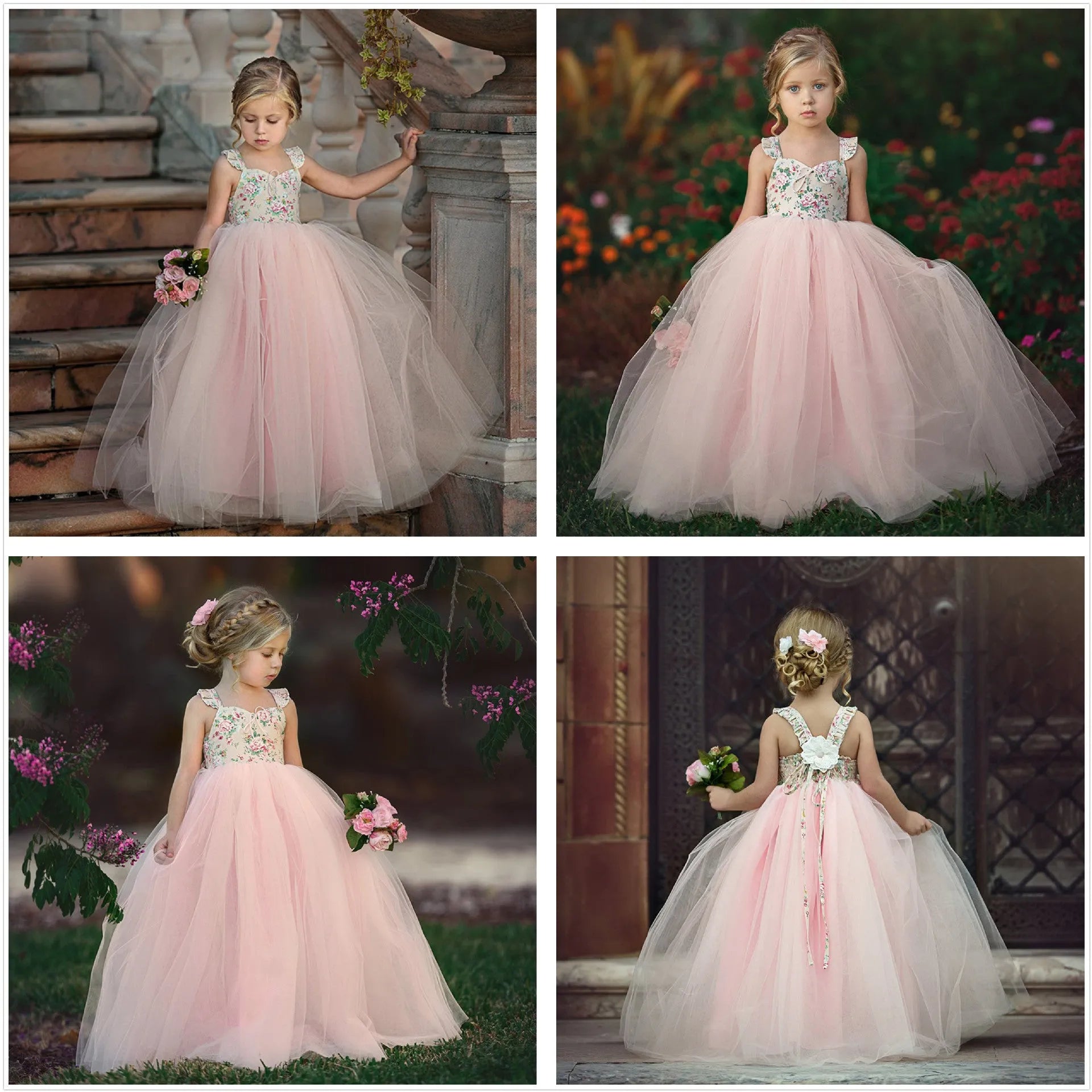 Girls Performance Costume Children's Dress Wedding Dress Princess - Enfance-Heureuse