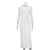 Waist-tight Single-breasted White Sheath Round Neck Flying Sleeves Dress - Enfance-Heureuse