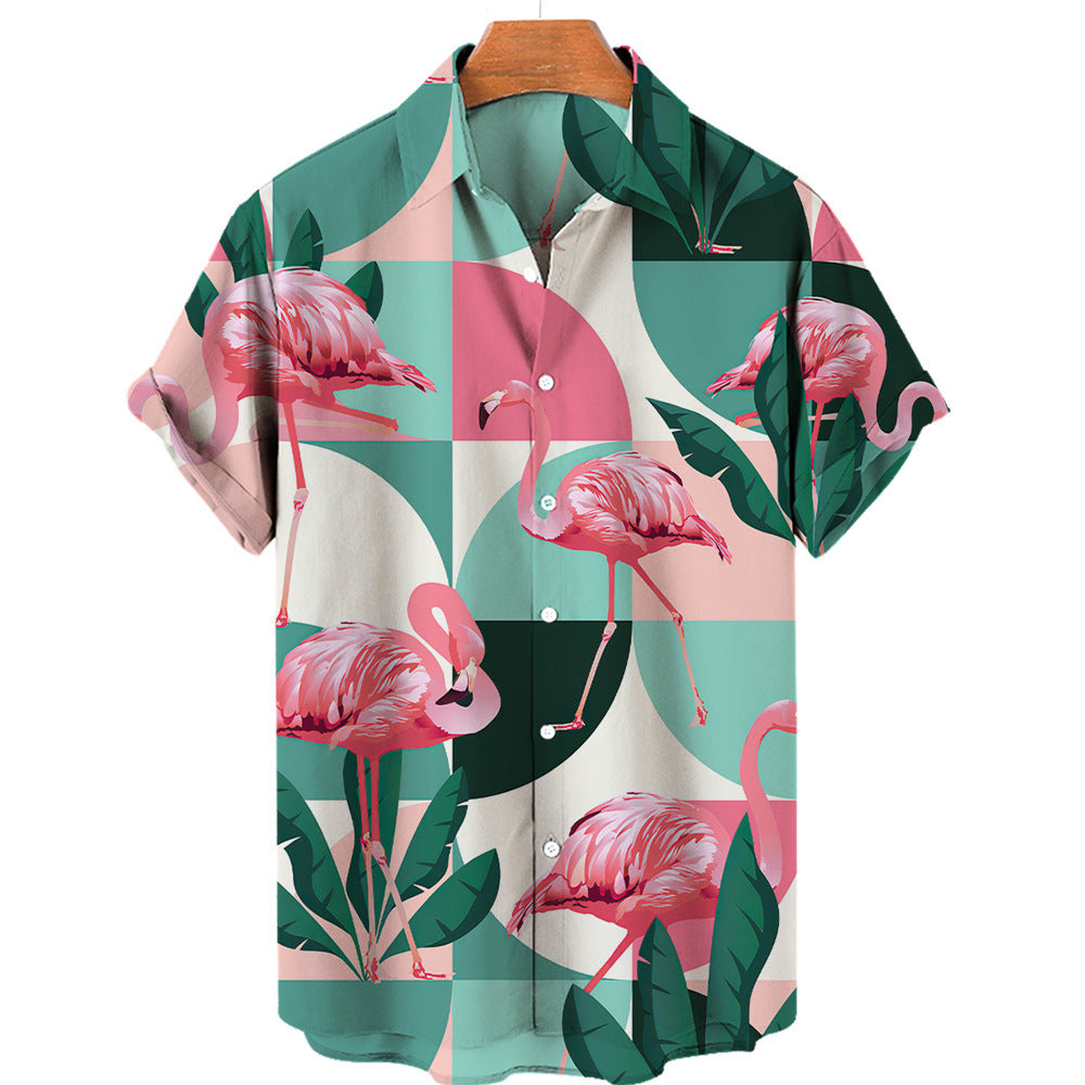 Men's 3D Digital Printing Tropical Forest Animal Hawaiian Shirt - Enfance-Heureuse
