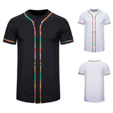 Men's Short-sleeved Shirt Multicolor Printing Round Neck - Enfance-Heureuse