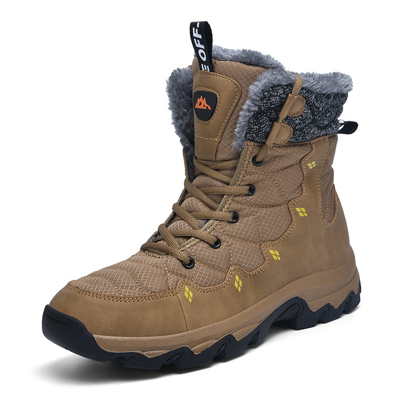Men's Thick-soled Daily Outdoor Fleece-lined High-top Boots - Enfance-Heureuse